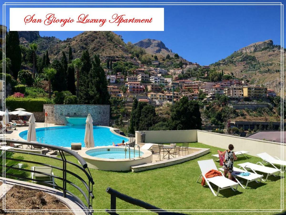 San Giorgio Luxury Apartment Taormina-Panoramic Pool & Parking Space Exteriér fotografie