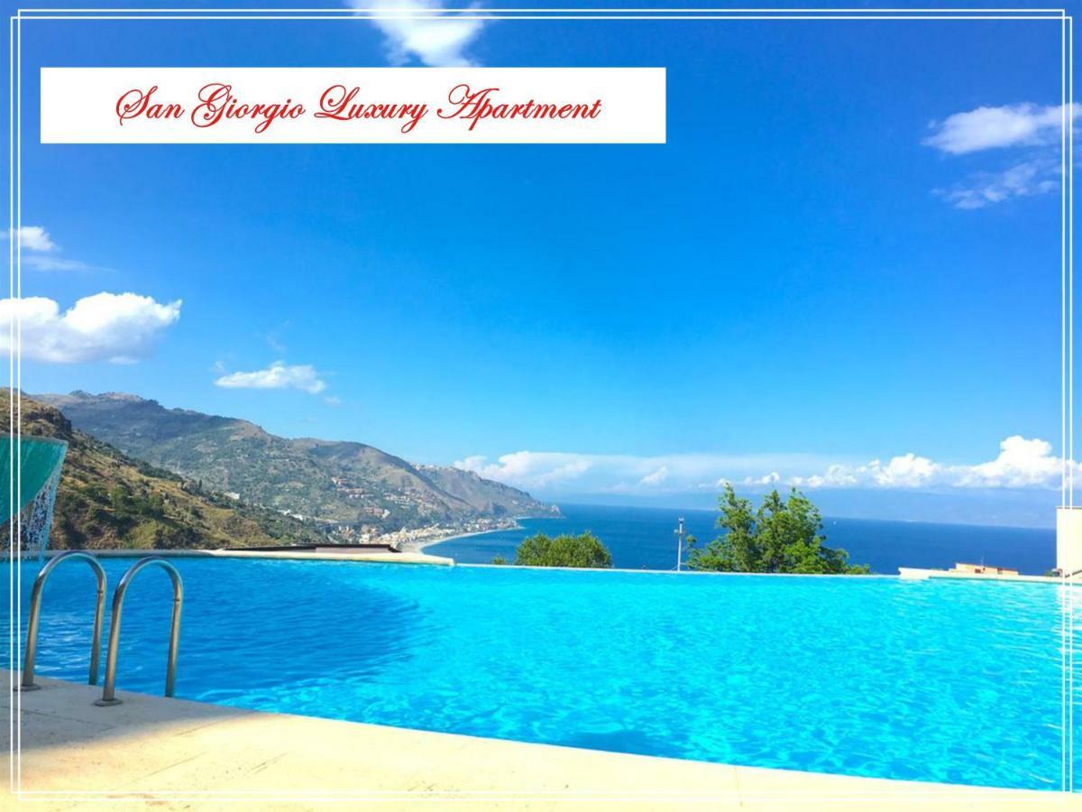 San Giorgio Luxury Apartment Taormina-Panoramic Pool & Parking Space Exteriér fotografie
