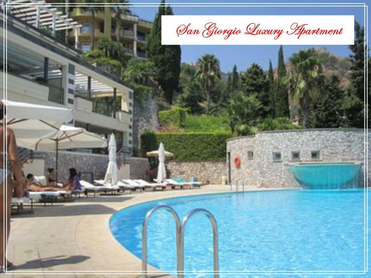 San Giorgio Luxury Apartment Taormina-Panoramic Pool & Parking Space Exteriér fotografie